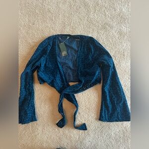 Wild Fable Teal Wrap Coverup Top